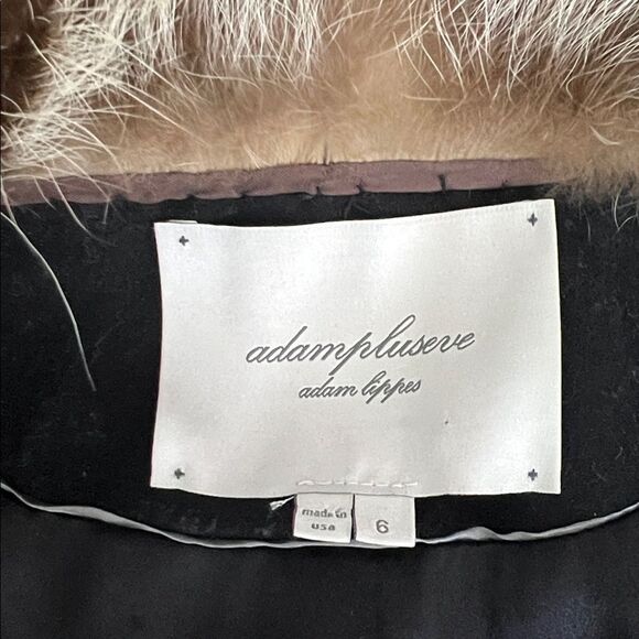 Adampluseve by Adam Lippes Black Wool Coat  with Fur Collar Size 6 - Picture 3 of 6